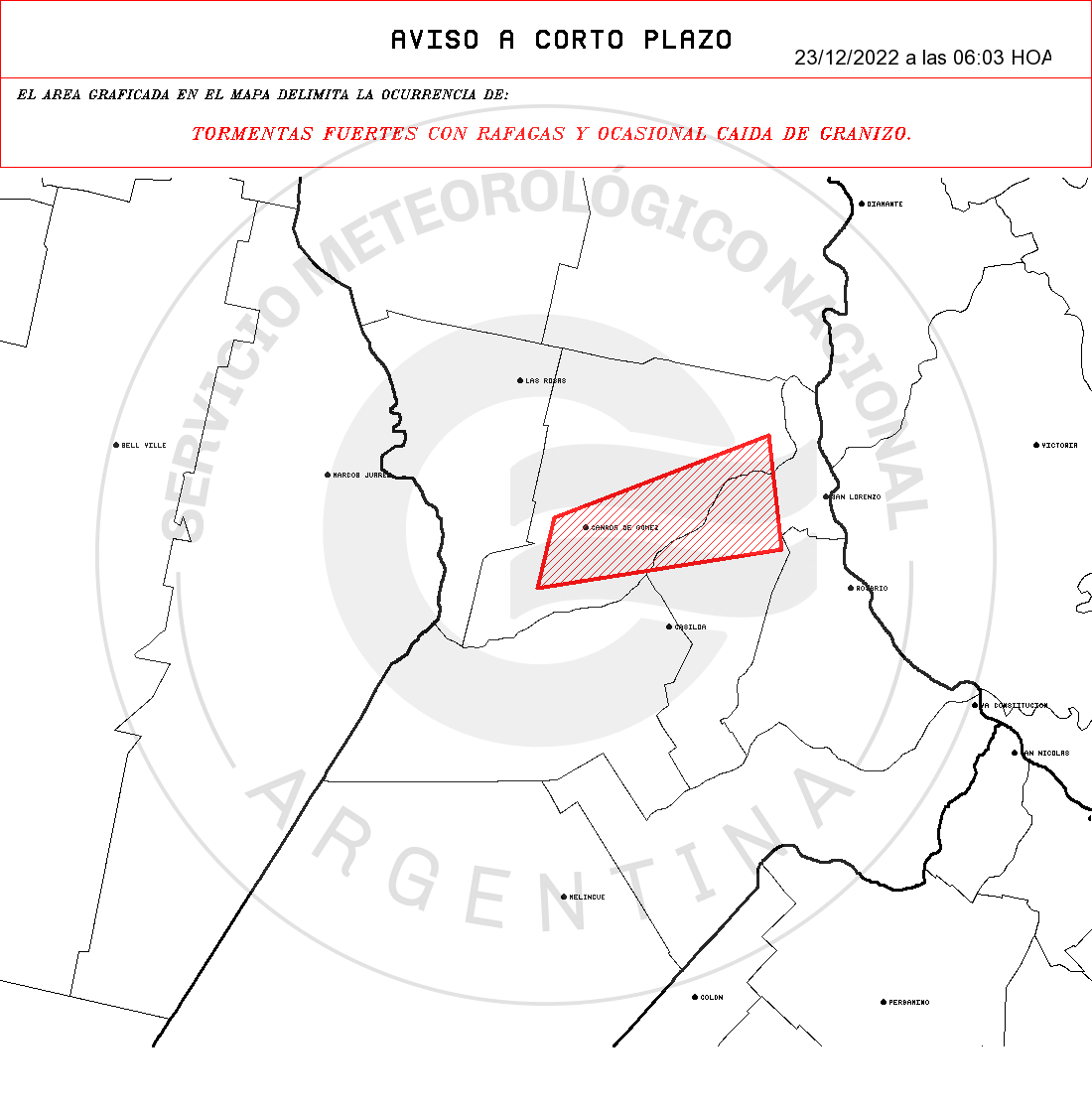 Tormentas con lluvias intensas granizo y fuertes ráfagas emiten