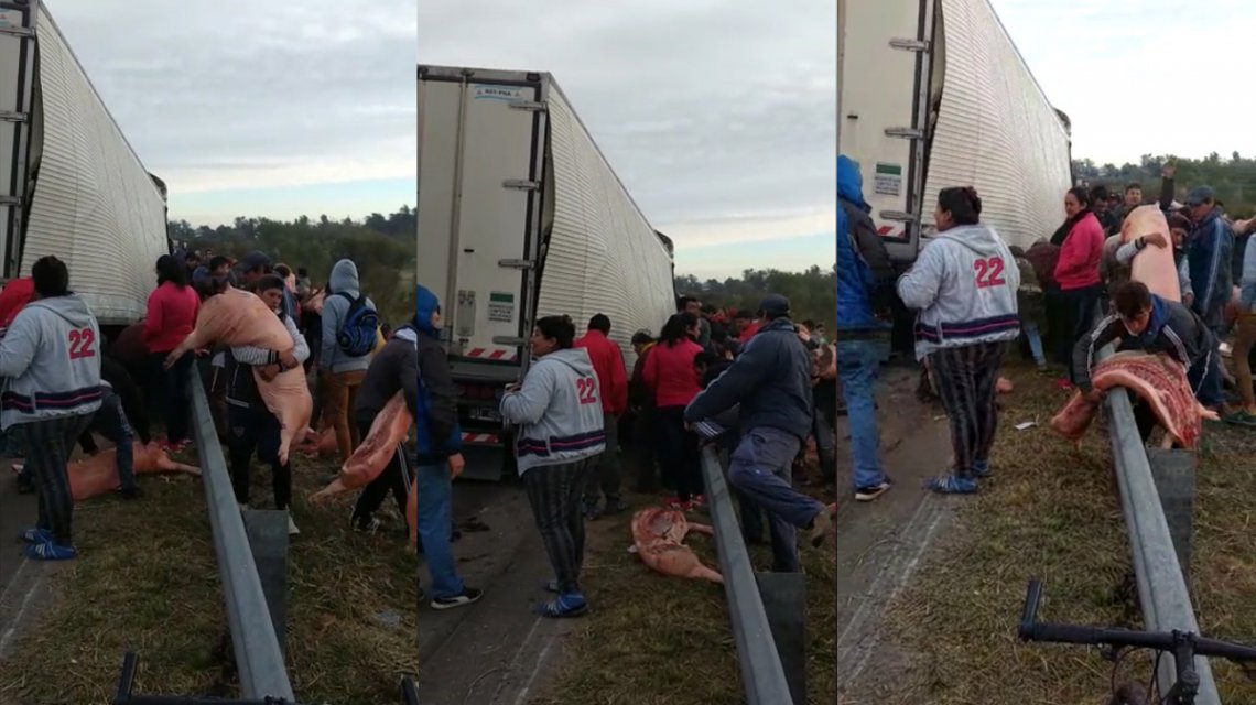 Video Impactante Saquean Camión Con Carne En Plena Ruta Ruralnet 6554