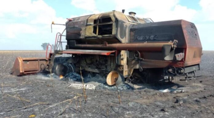 incendio cosechadora