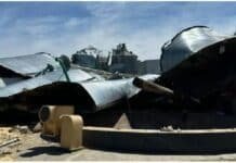 Ráfagas de 170 km/h arrasan una planta agrícola y destruyen 30 años de trabajo