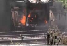 🔥 Ardió en minutos: una cosechadora quedó reducida a cenizas