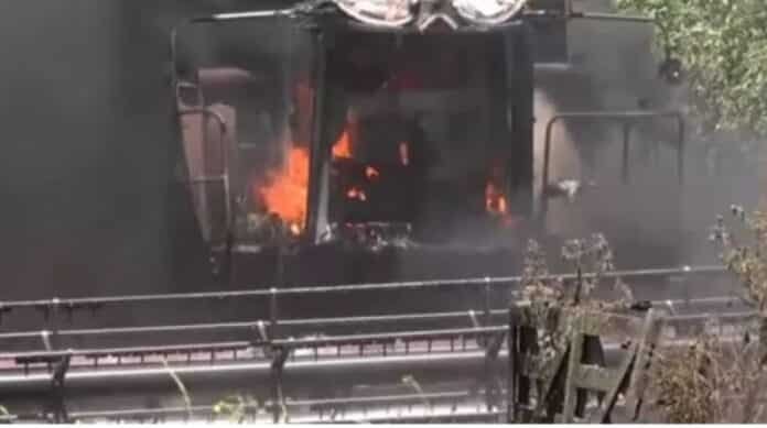 incendio cosechadora