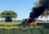🔥 Alerta en plena cosecha: se incendió una cosechadora y crece la preocupación por siniestros rurales