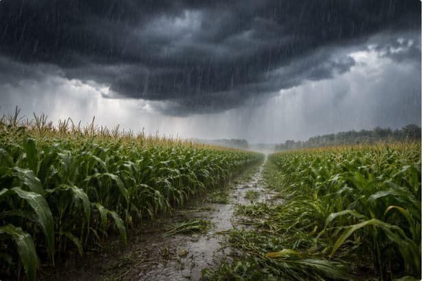 tormenta-campo de maíz