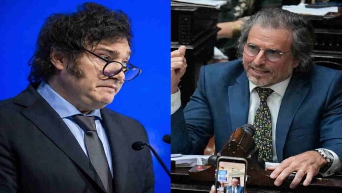 milei-benegas-lynch-politica-agro-retenciones-senado-ruralnet Imagen de Javier Milei y Joaquín Benegas Lynch en contexto político, vinculados al debate sobre retenciones y medidas para el sector agropecuario en Argentina.