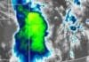 Emiten tres avisos meteorológicos vigentes anticipan lluvias intensas en cortos períodos, con viento fuerte y posible caída de granizo Imagen satelital que muestra un sistema de tormentas intensas con núcleos de alta actividad sobre cuatro provincias, asociado a lluvias fuertes, ráfagas y posible granizo.