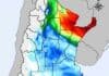 Pronóstico de lluvias hasta el 4 de mayo Mapa de lluvias en Argentina con distribución de intensidades y acumulados en distintas regiones para el pronóstico agropecuario