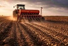 Fuerte suba de costos: sembrar trigo ya cuesta US$ 600/ha y exige hasta 50 qq para cubrir gastos Siembra de trigo con maquinaria agrícola en lote productivo durante la campaña 2026, implantación del cultivo en condiciones de campo.