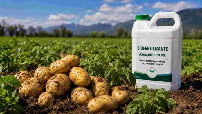 biofertilizantes-papa-inta-ruralnet Cultivo de papa en Tucumán con biofertilizantes aplicados en campo para mejorar rendimiento y eficiencia nutricional.