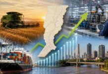 Santa Fe volvió a crecer fuerte: el agro, la industria y el comercio empujaron la economía provincial un 6,2% en 2025 Escena conceptual del crecimiento económico de Santa Fe con cosecha agrícola, industria, puerto exportador y desarrollo urbano integrados en una misma imagen.