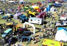 La expo rural más dinámica del Litoral ya tiene fecha: tractores en acción, Drive Experience y zona off road Vista aérea de la exposición rural del Litoral con maquinaria agrícola, tractores, stands comerciales y gran concurrencia de público recorriendo el predio al aire libre.