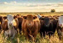 El Gobierno reduce la carga tributaria sobre la hacienda de invernada: el impuesto se difiere hasta la venta efectiva del animal gordo Rodeo de ganado bovino en un campo argentino durante el atardecer con pasturas naturales y cielo parcialmente nublado.