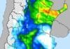 Pronóstico de lluvias hasta el 8 de junio: qué provincias recibirán tormentas y qué zonas seguirán secas Mapa de lluvias sobre Argentina con áreas de precipitaciones destacadas en colores intensos para el análisis agroclimático.