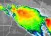 El SMN emitió dos avisos simultáneos: tormentas fuertes avanzan sobre Misiones, Formosa y Chaco Imagen satelital con nubosidad convectiva intensa sobre el norte argentino y países limítrofes, mostrando tormentas fuertes con alta actividad.