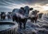 🥶 Heladas y frío extremo golpean 10 provincias: el SMN activó alerta amarilla por temperaturas peligrosas Rodeo bovino cubierto de escarcha bajo frío extremo en campo argentino, con vapor saliendo de la boca de los animales y pasturas congeladas al amanecer