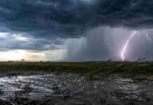 🌧️ Lluvias y tormentas con ráfagas se extienden en gran parte del país: luego irrumpe un frente frío Tormenta severa con lluvias intensas y relámpago en campo argentino, con viento fuerte y avance de frente frío generando condiciones extremas