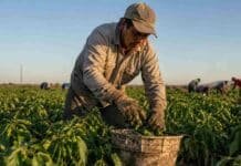 RENATRE actualizó la prestación por desempleo rural: sube 2% y llega a un máximo de $382.453 Trabajador rural realizando tareas de cosecha manual en un campo agrícola argentino durante una jornada de producción.
