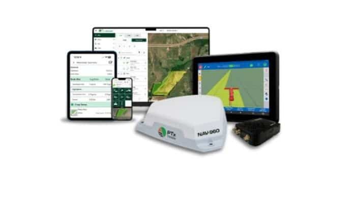 agricultura-precision-valtra-conectividad Sistema de agricultura de precisión con monitor, receptor GNSS y aplicaciones móviles para gestión de lotes, guiado automático y monitoreo de maquinaria agrícola.