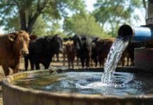 Ganadería: por qué conocer el subsuelo antes de perforar puede ahorrar miles de dólares Bebedero ganadero abastecido por agua subterránea con rodeo bovino en segundo plano, en un establecimiento del norte argentino.