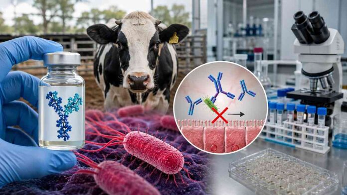 Investigación del INTA sobre bovinos y anticuerpos para prevenir la contaminación por Escherichia coli.