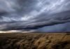Triple alerta del SMN: tormentas en Misiones, ráfagas de 90 km/h en diez provincias y nevadas en la Patagonia Paisaje que combina tormenta eléctrica en zona selvática con estepa patagónica azotada por el viento, ilustrando la triple alerta meteorológica del SMN.