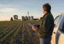 La suba de los insumos mantiene bajo presión la rentabilidad del agro Productor agropecuario observa un lote junto a su camioneta y silos, en una escena vinculada con la baja rentabilidad y el aumento de los costos del campo.