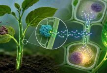 El sistema inmune de las plantas tiene memoria: el INTA identificó el mecanismo molecular que lo activa Planta joven con señales visuales de defensa inmunitaria y comunicación celular frente a patógenos.