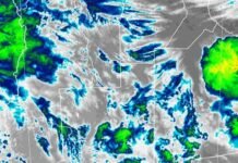 Dos avisos advierten por tormentas fuertes, granizo y ráfagas en 21 distritos bonaerenses Imagen satelital con núcleos de tormenta sobre distintas regiones de Argentina y países limítrofes