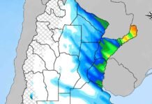 Qué tiempo se viene hasta el 13 de julio: nieve en la Patagonia, lluvias en el Litoral y heladas en el centro Mapa de pronóstico de lluvias para Argentina con escala de colores que muestra la distribución prevista de precipitaciones, destacando los mayores acumulados sobre el noreste y el este del país.