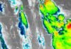 El SMN emitió seis avisos por tormentas severas, ráfagas y granizo Imagen satelital de nubosidad y tormentas sobre el norte y centro-este de la Argentina.