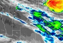 Dos avisos por tormentas fuertes en Corrientes y Misiones: prevén granizo y ráfagas Imagen satelital de tormentas fuertes sobre Corrientes y Misiones, con lluvias intensas, ráfagas y posible caída de granizo.