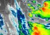 El SMN advierte por tormentas fuertes en 30 municipios bonaerenses Imagen satelital de tormentas fuertes sobre la provincia de Buenos Aires, con lluvias intensas, ráfagas y posible caída de granizo.