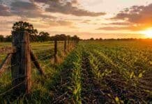Ley de ecocidio: por qué CRA considera que podría judicializar cualquier actividad productiva Campo agrícola con cultivo en desarrollo y alambrado rural al atardecer, en una imagen alusiva al debate sobre producción agropecuaria y protección ambiental.