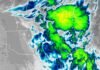 El SMN activa cinco avisos: cuatro provincias y CABA bajo tormentas Imagen satelital con núcleos de tormenta sobre el centro y este de Argentina, donde rigen avisos por lluvias intensas, ráfagas y granizo.