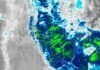 Tormentas fuertes golpean el Litoral bajo alerta naranja y amarilla del SMN Imagen satelital de un sistema de tormentas y abundante nubosidad sobre el centro y norte de Argentina.