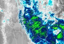 Tormentas fuertes golpean el Litoral bajo alerta naranja y amarilla del SMN Imagen satelital de un sistema de tormentas y abundante nubosidad sobre el centro y norte de Argentina.
