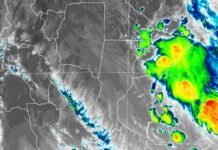 Tormentas fuertes avanzan sobre Corrientes, Chaco y Santa Fe Imagen satelital de tormentas fuertes sobre Corrientes, Chaco y el norte de Santa Fe, con núcleos intensos de lluvia y posible granizo.