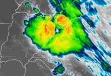 Lluvias intensas y granizo avanzan sobre el nordeste de Corrientes Imagen satelital de un núcleo de tormentas fuertes sobre el nordeste de Corrientes, con lluvias intensas y posible caída de granizo.