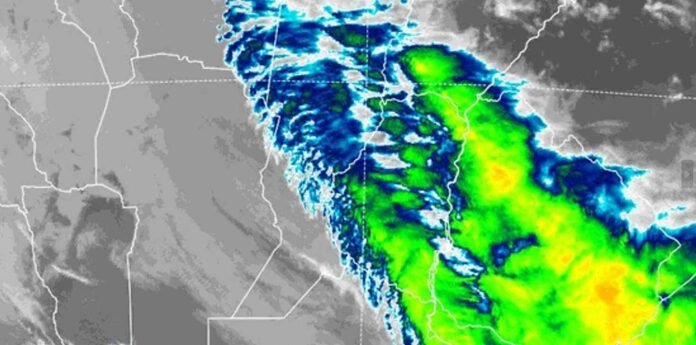 tormentas-fuertes-litoral-santa-fe-corrientes-entre-rios Imagen satelital muestra el avance de tormentas fuertes sobre Santa Fe, Corrientes y Entre Ríos.