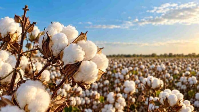 algodon-argentino-variedades-espana-europa-compressed Cultivo de algodón en madurez, representativo de las variedades argentinas que serán evaluadas en España para analizar su adaptación al mercado europeo.