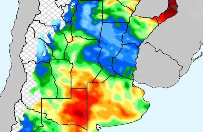 mapa-pronostico-lluvias-12-octubre-2026 Mapa de distribución de las lluvias previstas hasta el 12 de octubre en el centro y norte de Argentina