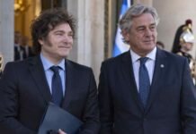 Argentina Week: Nicolás Pino se suma a la comitiva que buscará negocios e inversiones en París Javier Milei y Nicolás Pino juntos en una actividad institucional vinculada a la Argentina Week en París.