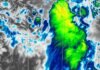 Avisos a corto plazo del SMN: tormentas fuertes con granizo avanzan sobre 4 provincias Imagen satelital de un sistema de tormentas fuertes con núcleos intensos, asociado a lluvias, ráfagas y posible caída de granizo.