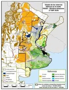Reservas de agua en el suelo al 27 de septiembre