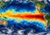 El Niño 2026: advierten por inundaciones en el norte argentino y efectos sobre el agro Mapa ilustrativo del océano Pacífico ecuatorial con el calentamiento asociado a El Niño 2026 extendiéndose hacia Sudamérica.