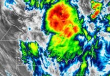El NEA bajo alertas por tormentas: Misiones concentra el mayor riesgo y prevén hasta 90 mm Imagen satelital de las 6:00 del viernes 9 de octubre de 2026 que muestra núcleos de tormentas con gran desarrollo nuboso.