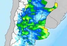 Pronóstico de lluvias hasta el 9 de noviembre Mapa del pronóstico de lluvias acumuladas en Argentina hasta el 9 de noviembre de 2026, con precipitaciones previstas en el norte y centro del país y mayores acumulados en el NEA y sectores de la región Pampeana.