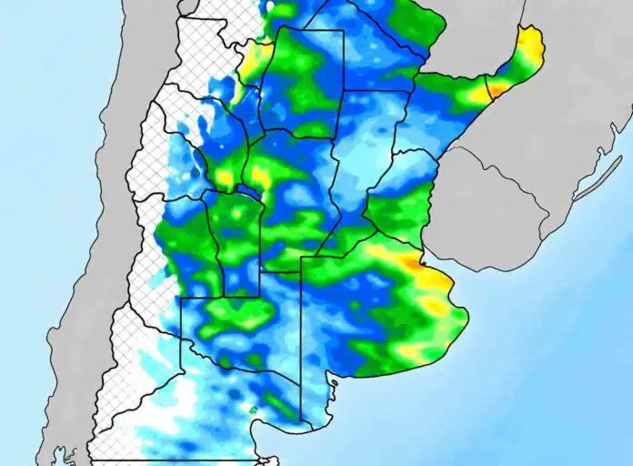 Mapa del pronóstico de lluvias acumuladas en Argentina hasta el 9 de noviembre de 2026, con precipitaciones previstas en el norte y centro del país y mayores acumulados en el NEA y sectores de la región Pampeana.