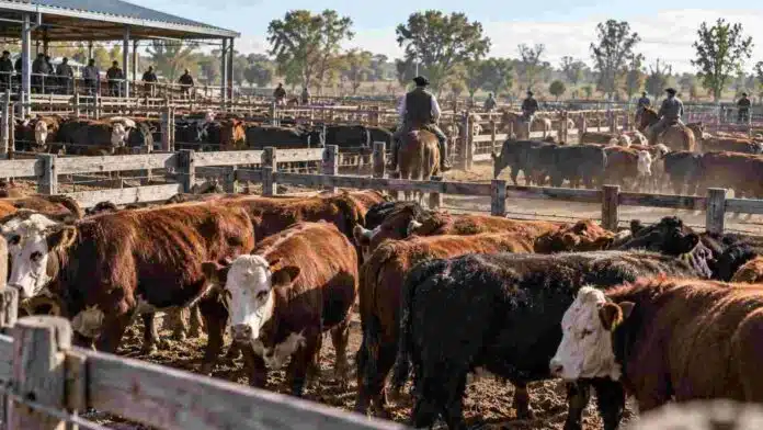 mercado-agroganadero-precios-hacienda-2-octubre Hacienda vacuna en corrales del Mercado Agroganadero durante una jornada de comercialización y cierre de precios.