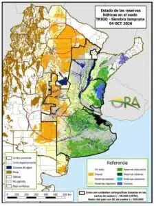 Reservas de agua en el suelo al 4 octubre